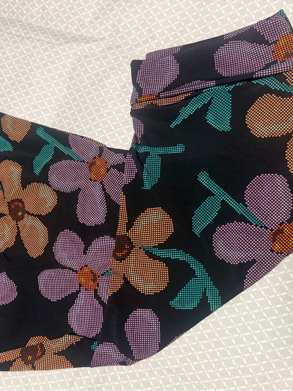 LuLaRoe Shirt- Black with Purple, Teal & Orange Flowers Size  Medium